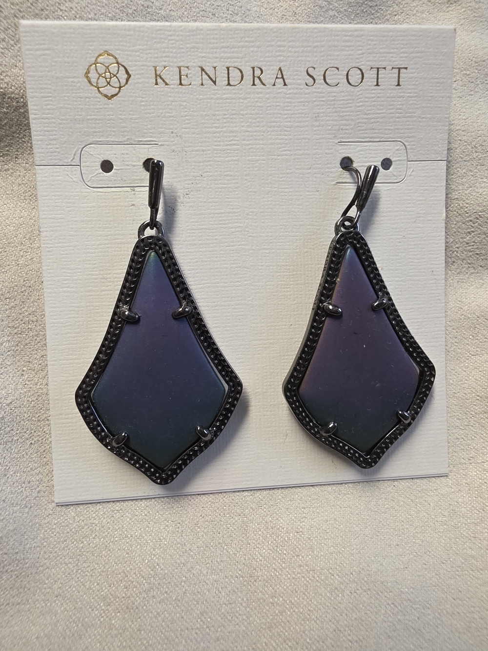Kendra Scott Galaxy Matte & Gunmetal Alex Drop Earrings - Picture 3 of 5